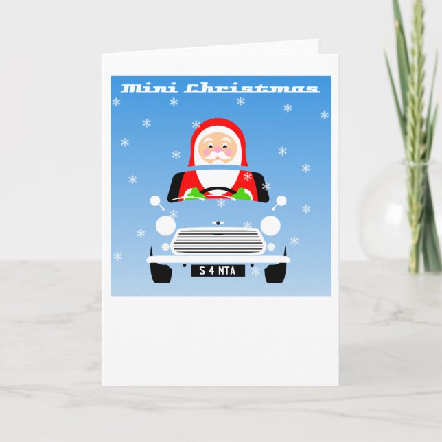 Classic Original Mini Xmas Weihnachtswagen Karte (Vorderseite)