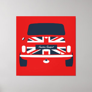 Classic Original Union Jack, Austin Mini Cooper Leinwanddruck