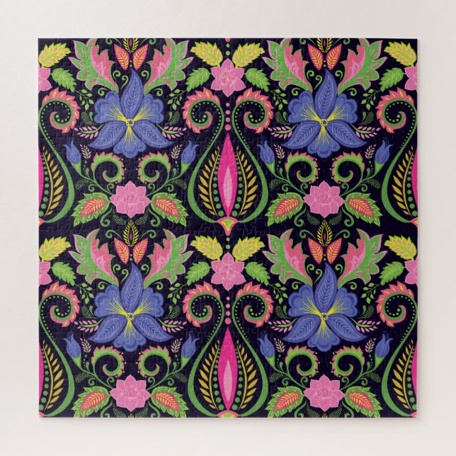 Classic Pansy: Vintages Blumenmuster Puzzle (Vertikal)