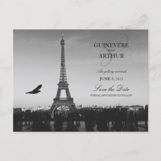 Classic Paris France Wedding Save the Date Ankündigungspostkarte
