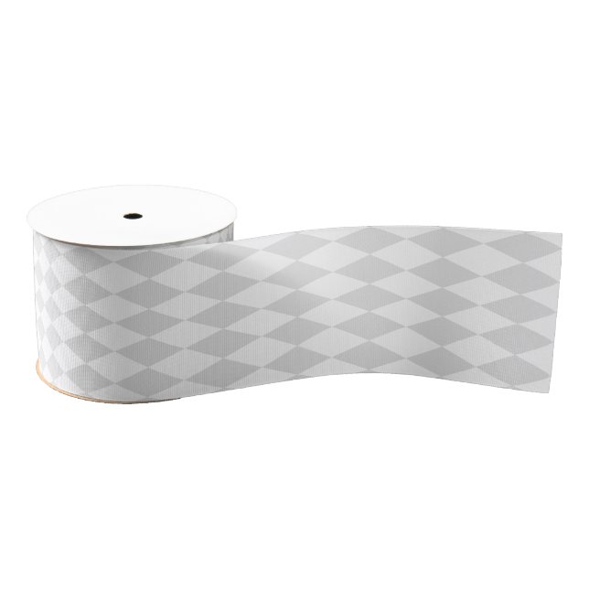Classic Pastel Gray and White Harlequin Muster Ripsband (Spule)