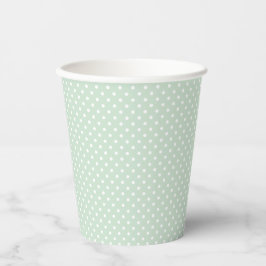 Classic Pastel Green Mint Polka Dot Pappbecher