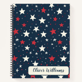 Classic Patriotic Stars Pattern Notizbuch