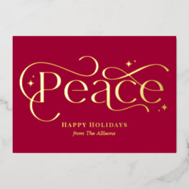 Classic Peace Foil Business Holiday Card Folieneinladung