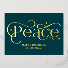 Classic Peace Foil Business Holiday Card Folieneinladung