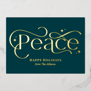 Classic Peace Foil Business Holiday Card Folieneinladung