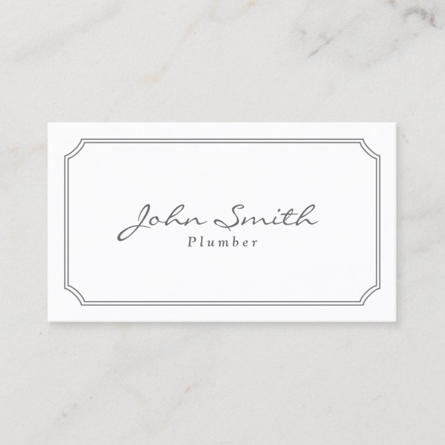 Classic Pearl White Plumbing Business Card Visitenkarte (Vorderseite)