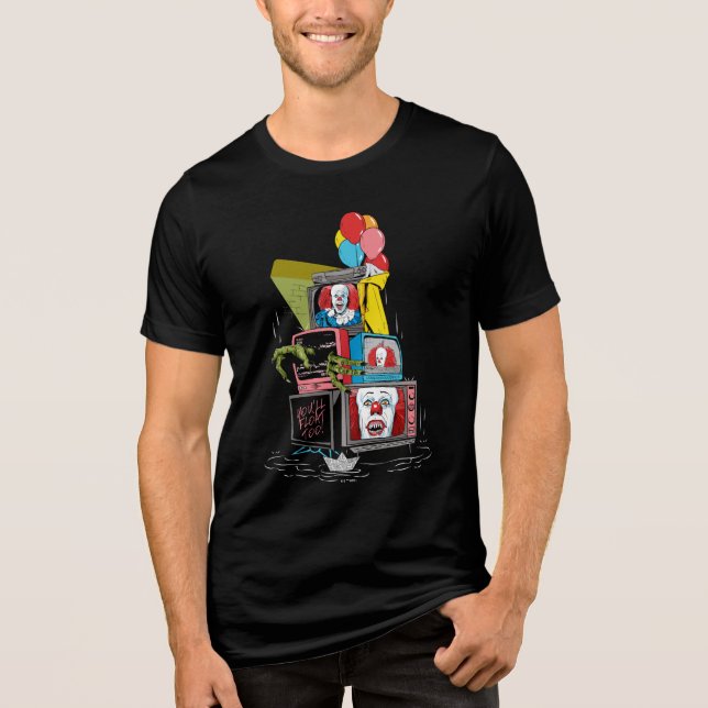 Classic Pennywise TV Stack - You'll Float Too Tri-Blend Shirt (Vorderseite)