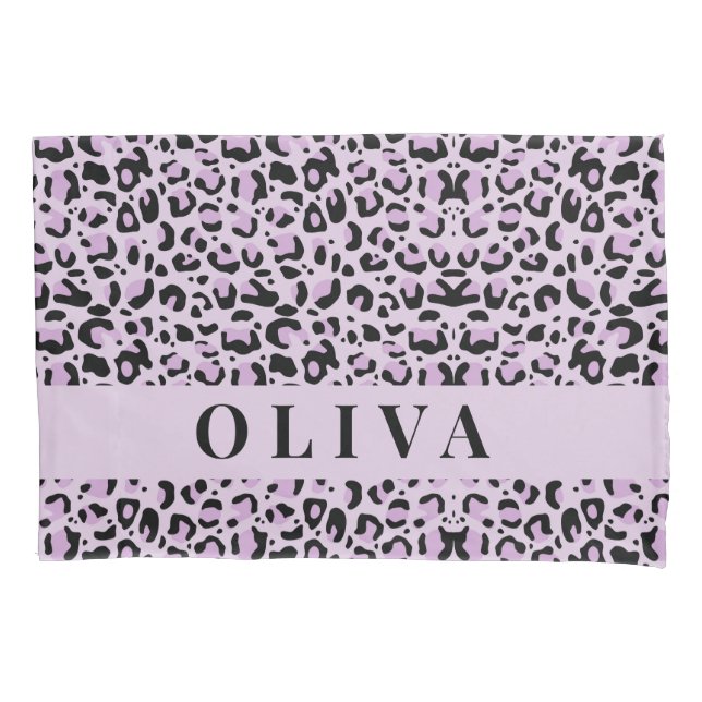 Classic Personalized Pink Leopard Print Kissenbezug (Vorderseite)