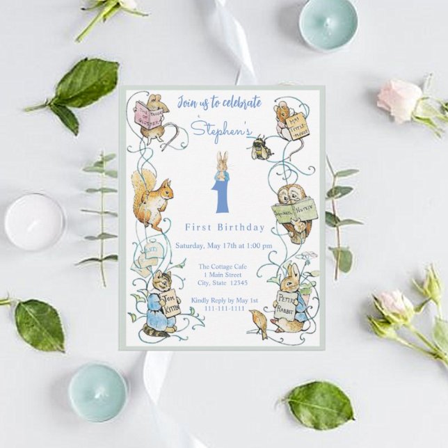 Classic Peter der Rabbit Beatrix Potter Geburtstag Einladung (Von Creator hochgeladen)