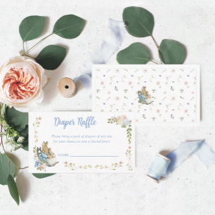 Classic Peter der Rabbit Twins Diaper Raffle Begleitkarte