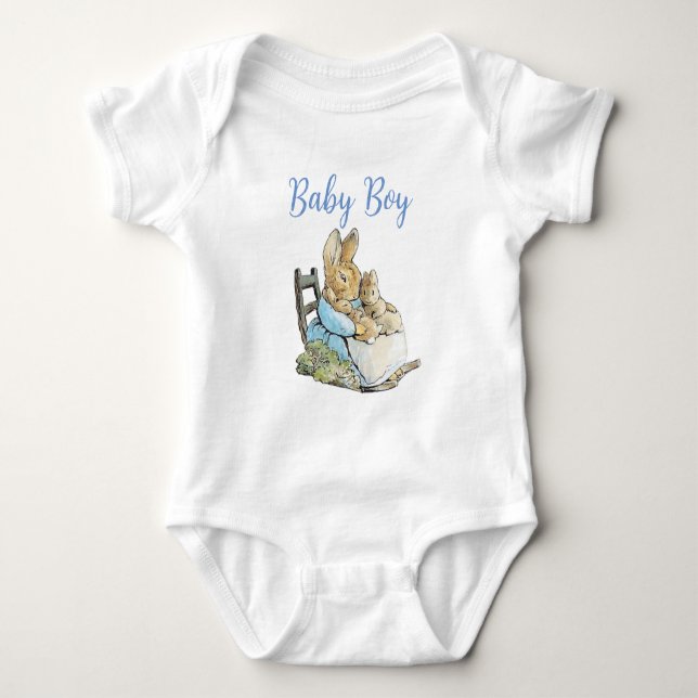 Classic Peter der Rabbit Twins Personalisiert Baby Strampler (Vorderseite)