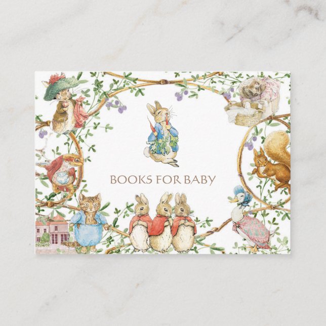 Classic Peter the Rabbit Baby Shower Book Request Begleitkarte (Rückseite)