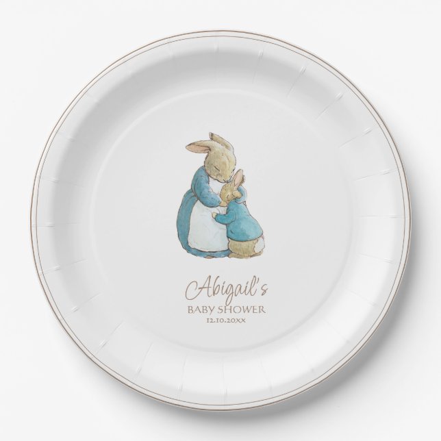 Classic Peter the Rabbit Baby Shower Pappteller (Vorderseite)