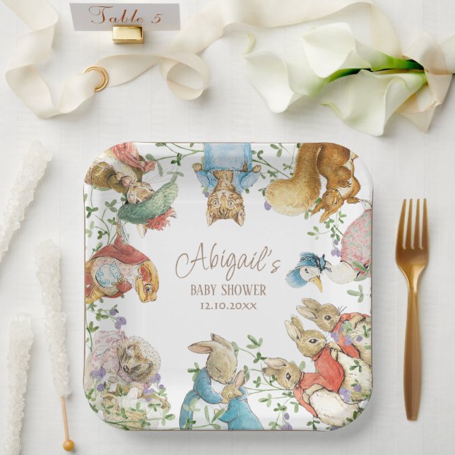 Classic Peter the Rabbit Baby Shower Pappteller (Hochzeit)