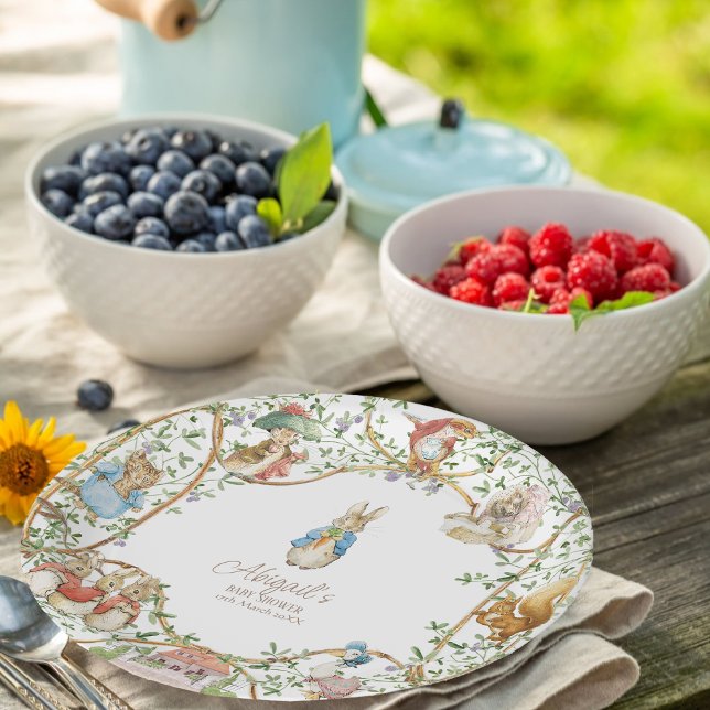 Classic Peter the Rabbit Baby Shower Pappteller (Von Creator hochgeladen)