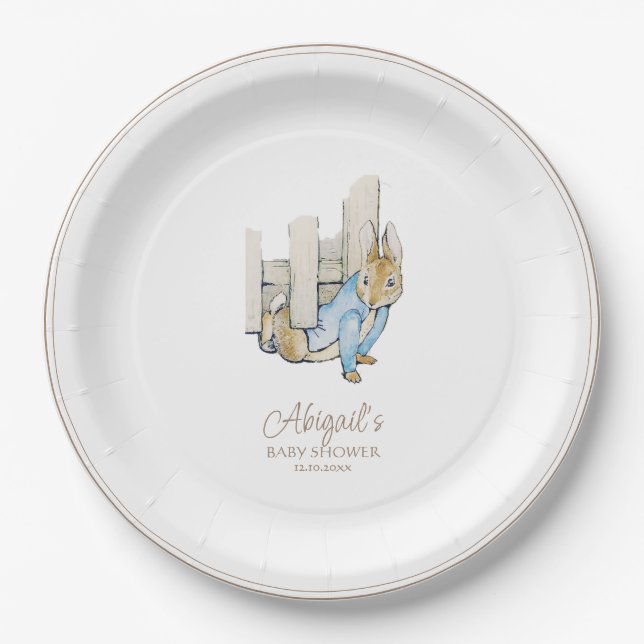 Classic Peter the Rabbit Baby Shower Pappteller (Vorderseite)