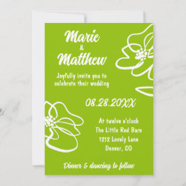 Classic Photo Citrus Green Floral Wedding  Einladung