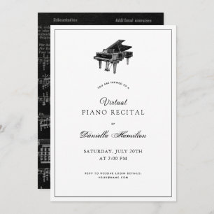 Classic Piano White Virtual Erwägungsgrund Einladu Einladung