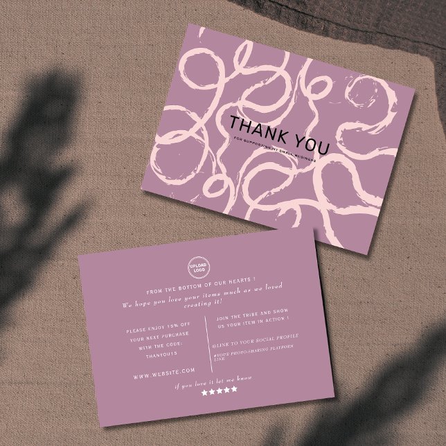 Classic Pink Abstrakte Form Logo danke Visitenkarte (Von Creator hochgeladen)