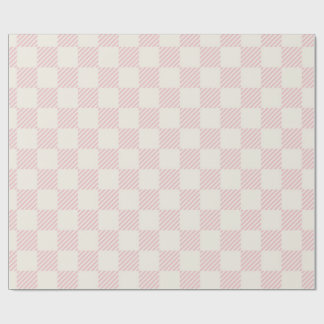 Classic Pink & Cream Diagonal Check Wrapping Paper Geschenkpapier