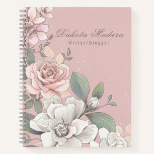 Classic Pink & Ivory Rose Notizbuch