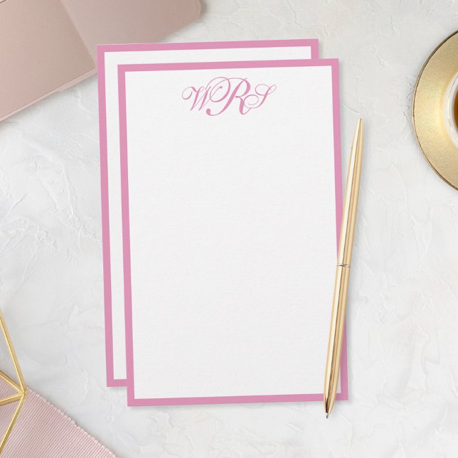 Classic Pink Monogram Briefpapier (Von Creator hochgeladen)