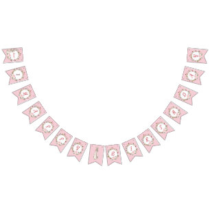 Classic Pink Peter der Kaninchen Floral Geburtstag Wimpelkette