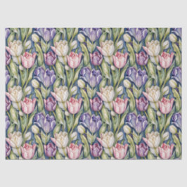 Classic Pink, Purple, Whute Tulips Seidenpapier