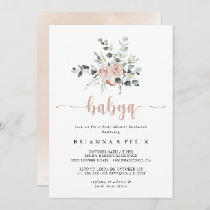 Classic Pink Rose BabyQ Baby Duschgrill Einladung