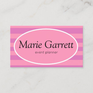Classic Pink Stripe Business Card Visitenkarte