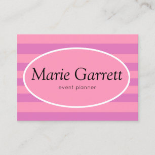 Classic Pink Stripe Business Card Visitenkarte