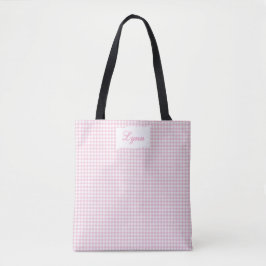 Classic Pink & White Gingham | Personalized Name