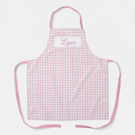 Classic Pink & White Gingham | Personalized Name Schürze