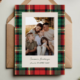 Classic Plaid Holiday Photo Card Feiertagskarte