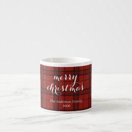 Classic Plaid Merry Christmas Festive - Espressotasse