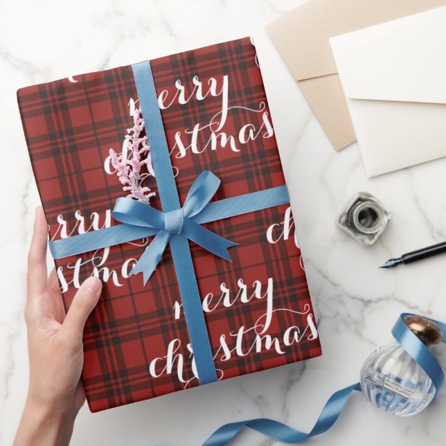 Classic Plaid Merry Christmas Festive -  Geschenkpapier (Schenken)