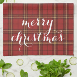 Classic Plaid Merry Christmas Festive - Geschirrtuch