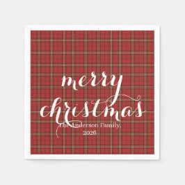 Classic Plaid Merry Christmas Festive - Serviette