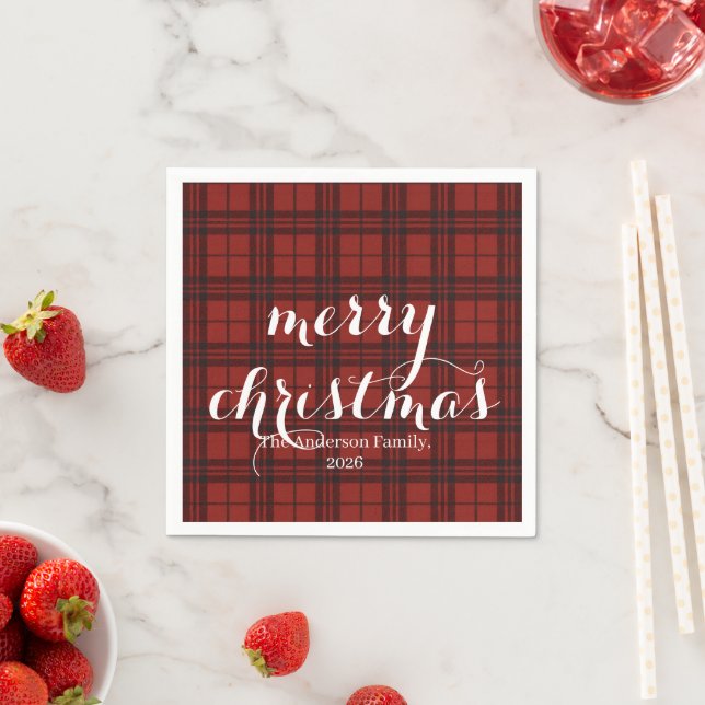 Classic Plaid Merry Christmas Festive -  Serviette (Beispiel)