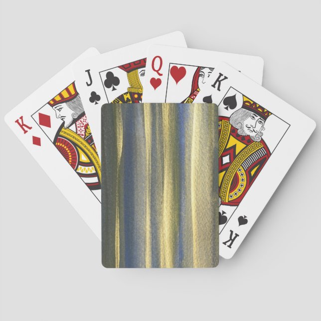 Classic Playing Cards in Gold Blue Line Spielkarten (Rückseite)