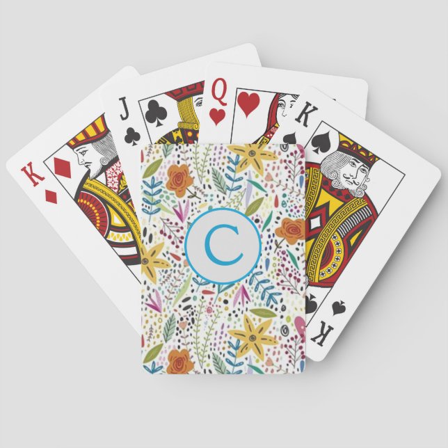 Classic Playing Cards mit Floral Monogramm Spielkarten (Rückseite)