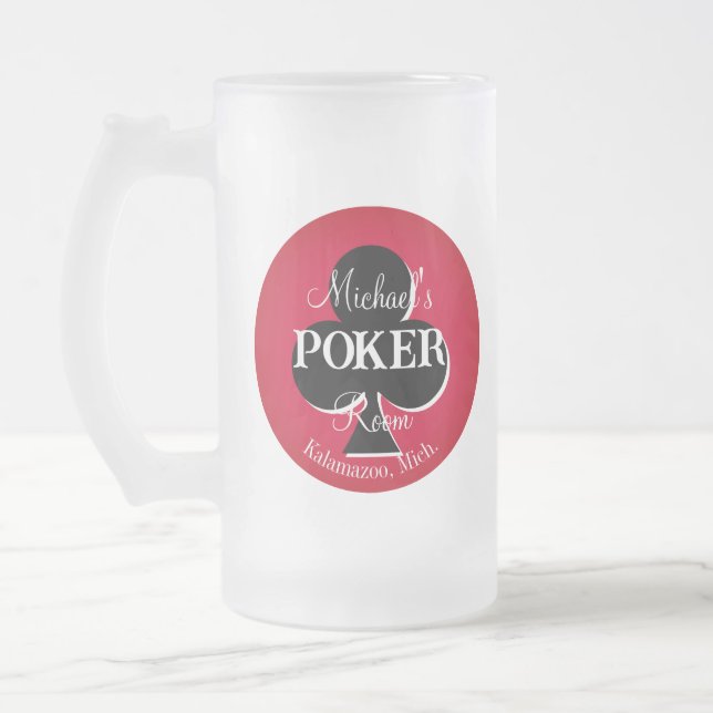 Classic Playing Cards Poker Club Mattglas Bierglas (Links)