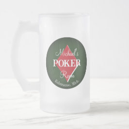Classic Playing Cards Poker Room Diamond Mattglas Bierglas