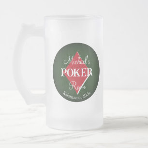 Classic Playing Cards Poker Room Diamond Mattglas Bierglas