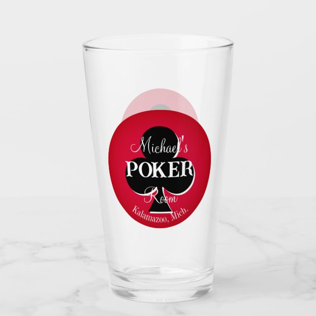 Classic Playing Cards Poker Room Glass - Club Glas (Vorderseite)