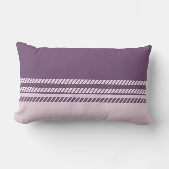 Classic Plum Mauve Pink with Stripes Throw Pillow Lendenkissen (Vorderseite)