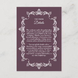 Classic Plum Purple Ornately Framed Wedding Begleitkarte