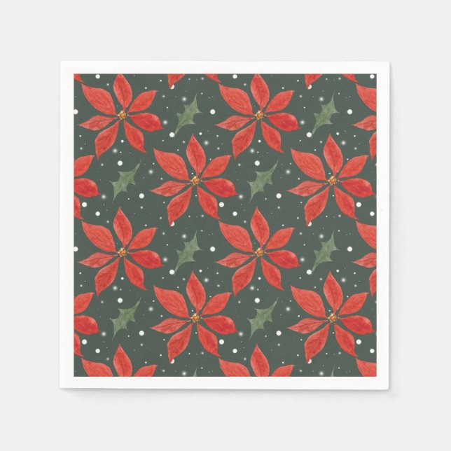 Classic Poinsetta Serviette (Vorderseite)
