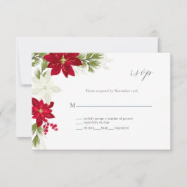 Classic Poinsettia Blume Wedding RSVP Card Karte